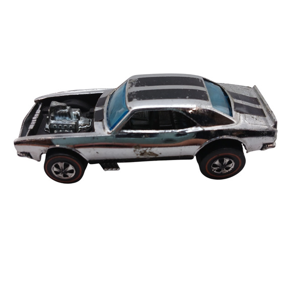 Vintage Hot Wheels Heavy Chevy Club Car 1969 Chrome Base Blue Glass Rare HK Base - Picture 1 of 5